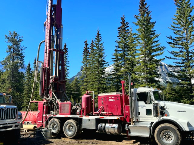 Drilling truck with trees